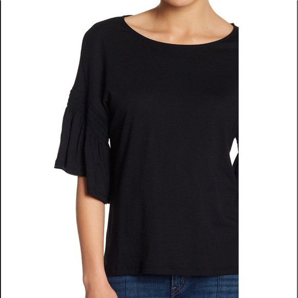 14th & Union Ruffle Sleeve Top in Black - Picture 8 of 9